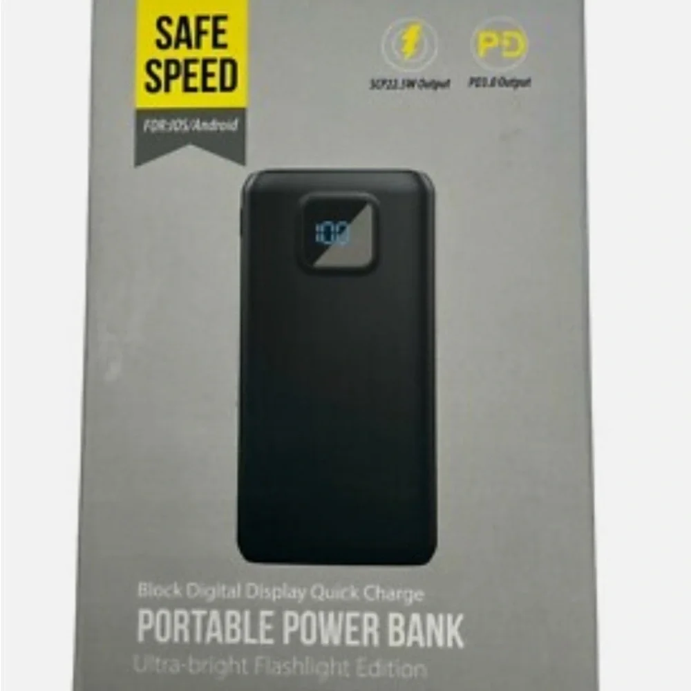 Safe Speed Portable Power Bank + Flashlight USB-A 2 USB-C 1
